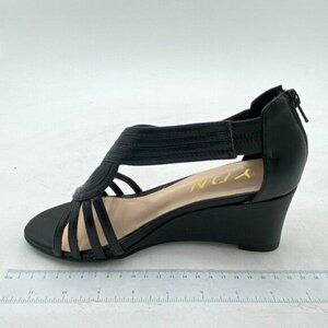 YDN Women Summer Wedge Glitter Sandals Open Toe Rhinestones Cross Over Straps